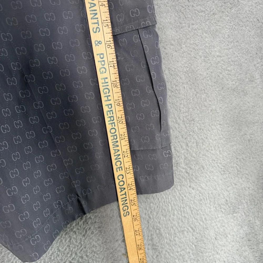 Gucci Mens GG Monogram Cargo Shorts Grey Jacquard Made in Italy Drawstring Waist